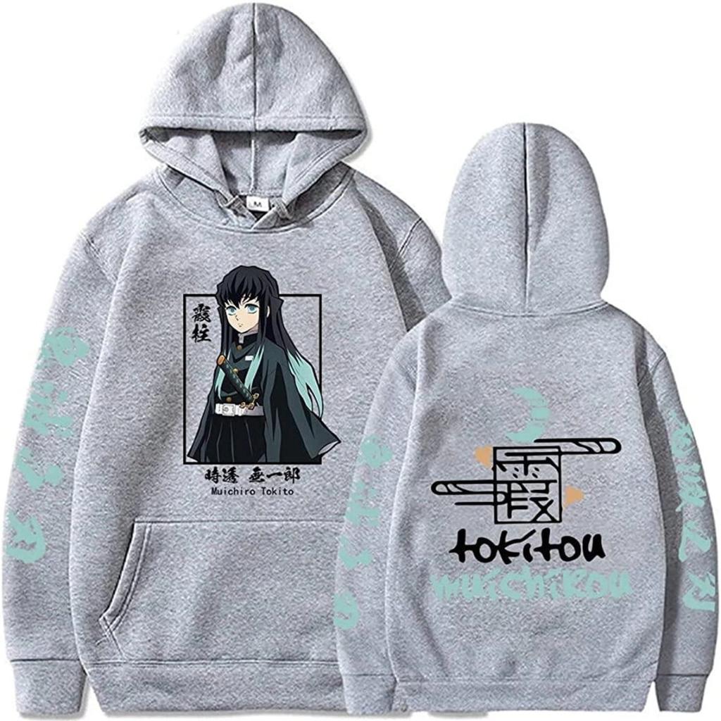 Anime Demon Muichiro Tokito Merch Autumn Winter Fashion Hooded Sweatshirt Vintage Unisex Casual Tops Oversize Hoodie Clothing