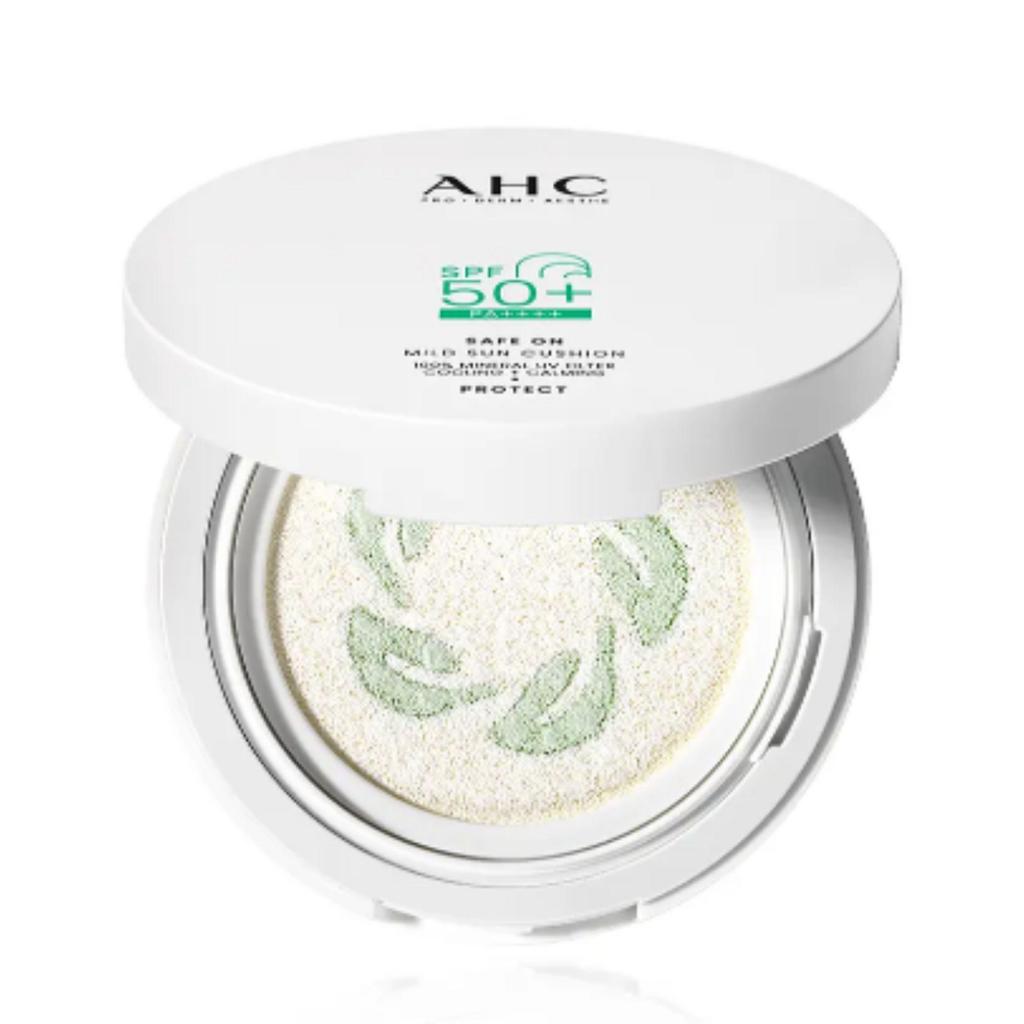 AHC Safe On Mild Cica Cooling Sun Cushion SPF50+ PA++++ 25g – Soothing UV Protection Sunscreen Cushion
