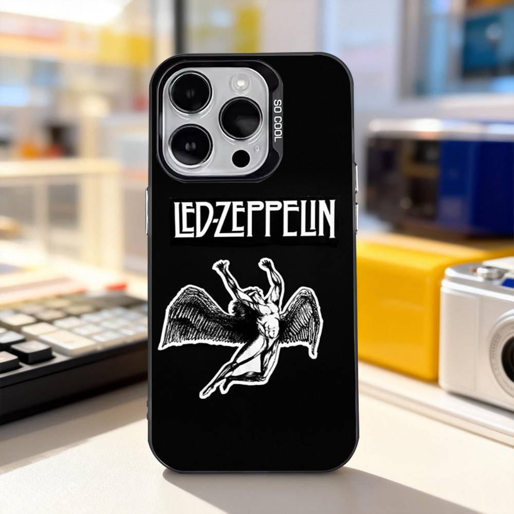 

L-Led Z-Zeppelins Band Cool Phone Case For iPhone 17,16,15,14,13,12,11,Pro,XS,Max,Plus,Mini,SE4,E Black Matte Shockproof Cover iPhone14Plus