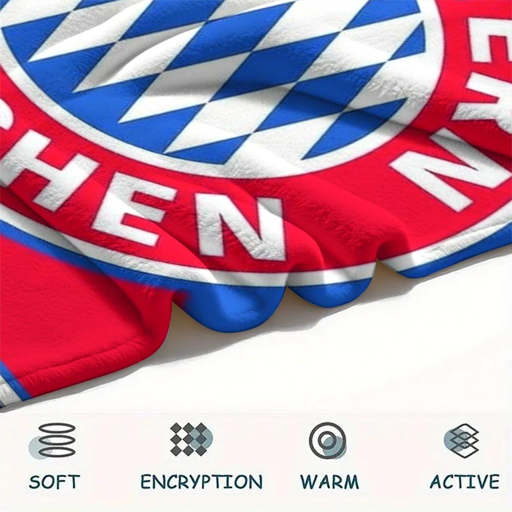 1PC Custom Name Bayern Munich Patterned Flannel Blanket Suitable For All Seasons for Home Decor Warmth and Comfort Gifts Holiday Present