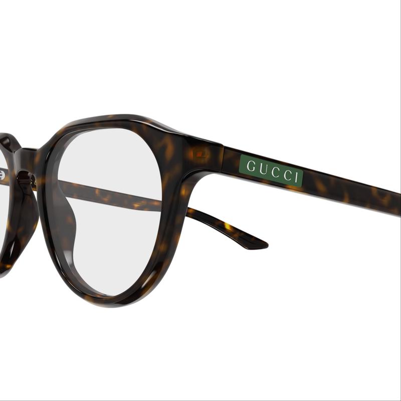 Gucci Optical Glasses [Available Prescriptions] Integrated Plate 002 (Havana Color Frame/transparent Film) 49 Dust Bag + Glasses Case (random Color)