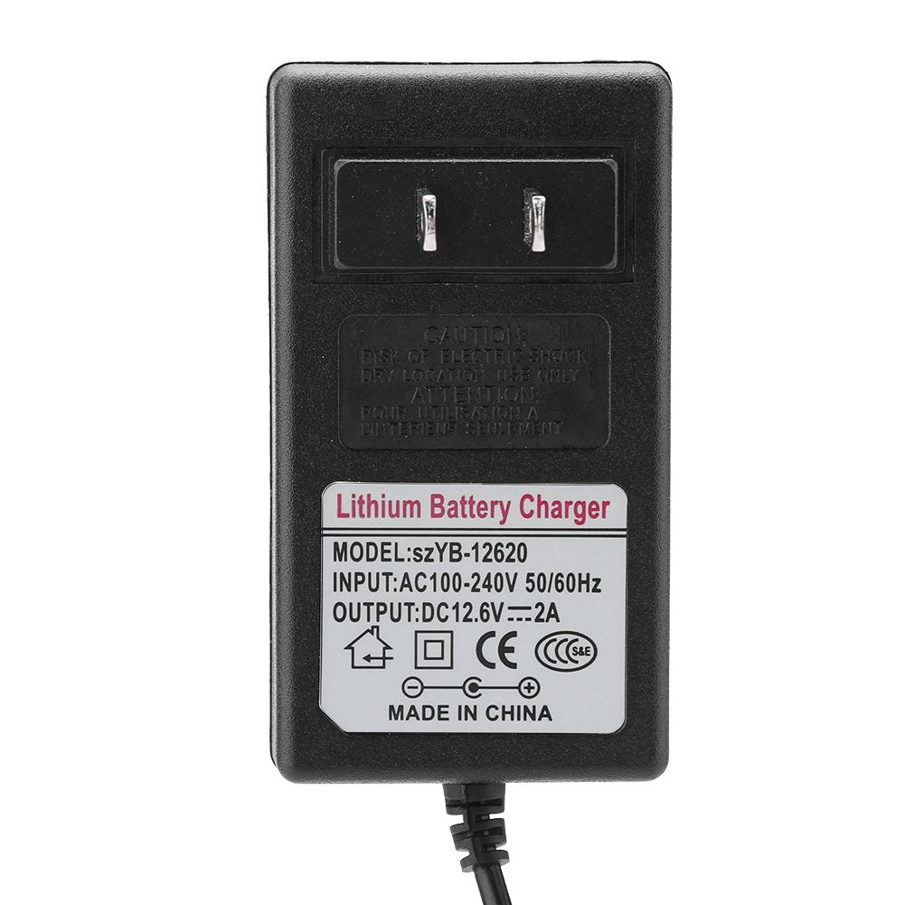 DC 12.6V 2A Power Supply Adapter Replacement Charger for Lithium ion Battery
