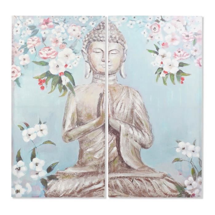 Cadre Décoration Murale - DKD Home Decor - Toile Buda - 70 X 3 X 140 Cm - 2 Pcs - Style Oriental