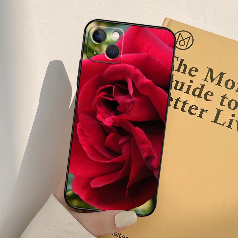 Bright Red Rose Flowers Phone Case For iPhone 17 16 15 14 13 11 12 Pro Max Mini XR 16e 15 16 Plus 17 Air Full Cover