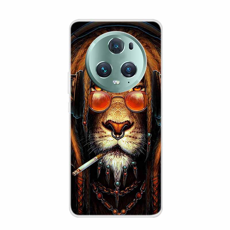 For Honor Magic 5 Pro 5G Case Wolf Lion Soft Silicone TPU Clear Covers for Honor Magic5 Lite Phone Cases Magic5 Lite 5G Fundas