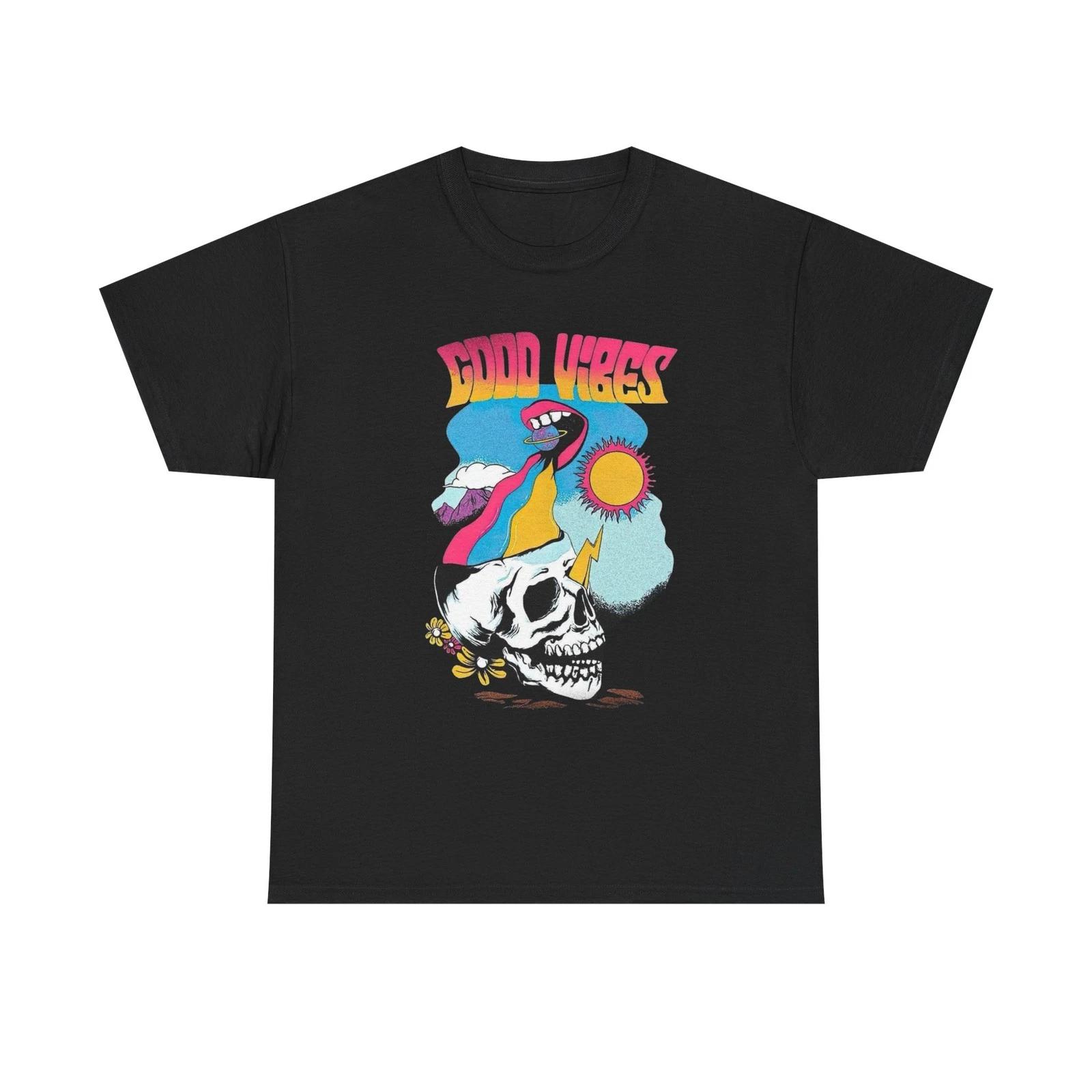 

Good Vibes Trip Graphic T Shirt Unisex Heavy Cotton Tee 2XL
