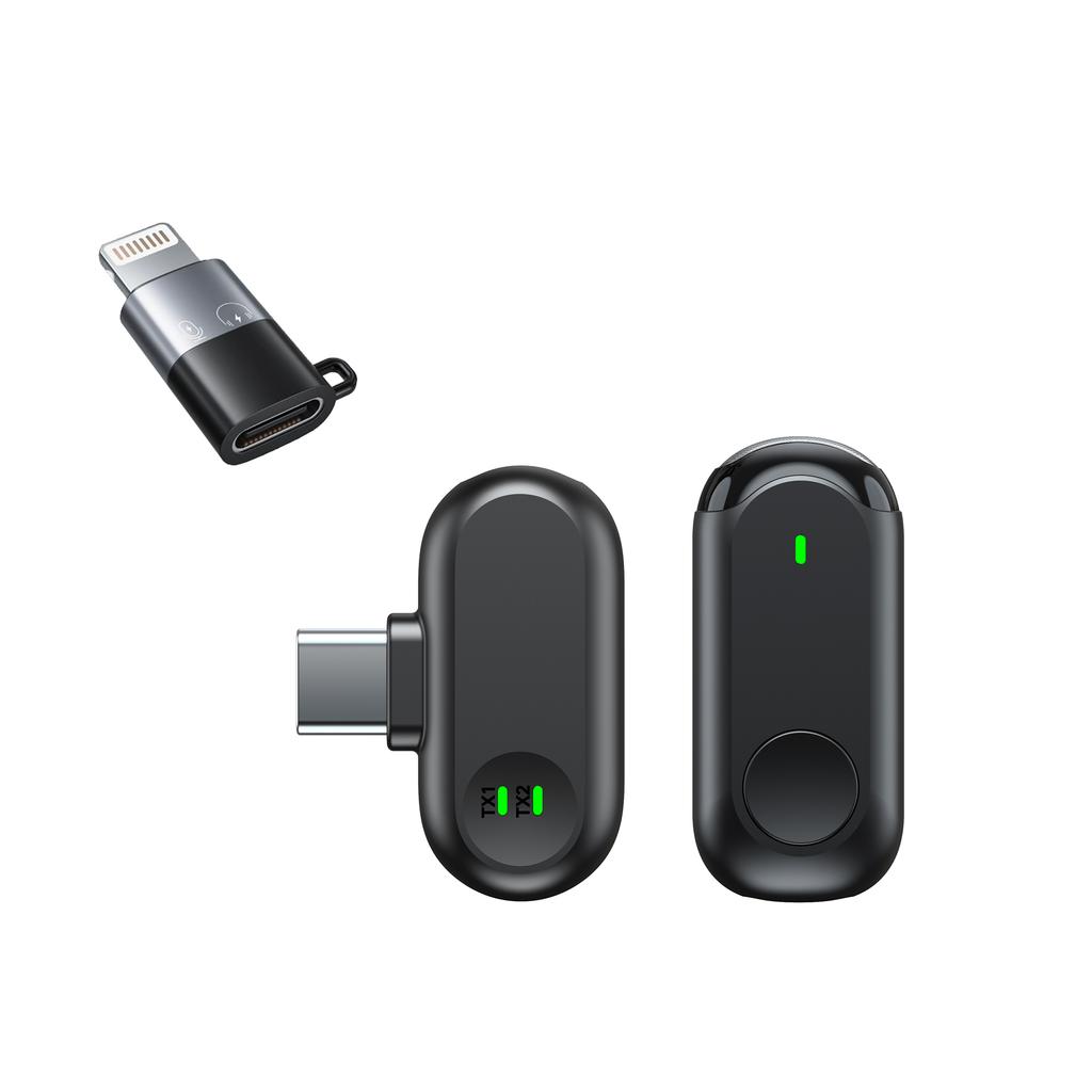 Wireless Microphones,  Magnetic Microphone With Noise Cancellation  Microphone 2 Pack LED Display Mic For Interview, Video And Podcasting