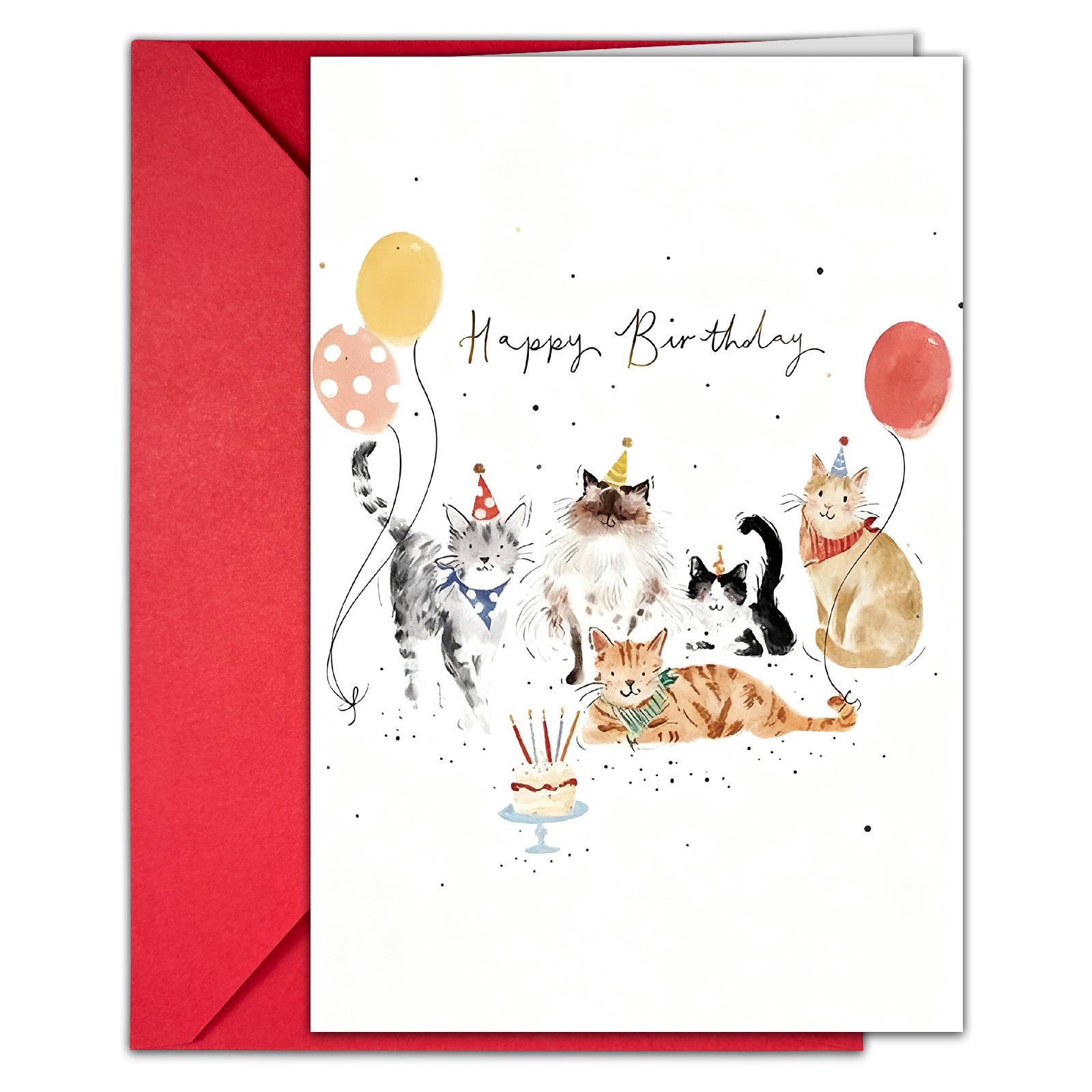 

Birthday Card With Envelope Cute Animal Text Card Fun Message Greeting Card T020401701