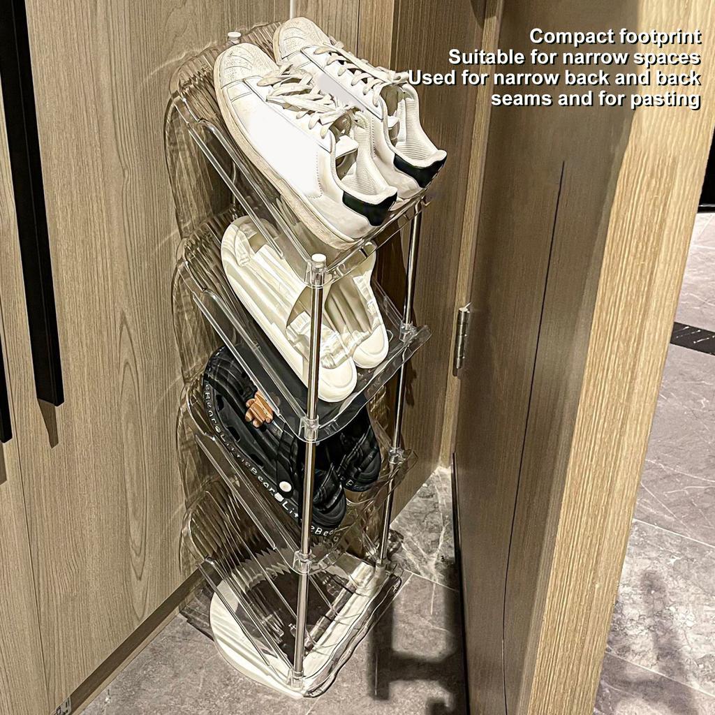 1 Set Stackable Shoe Racks Save Space Entry-level Multi-layer Plastic Living Room Cabinet Furniture Shoe Organizer Storage Shelf