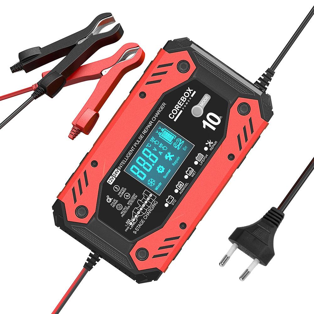 Car and Motorcycle Battery Charging Devices Automotive Battery Charger AGM Intelligent Maintenance of Lead Acid Battery 12V 10A