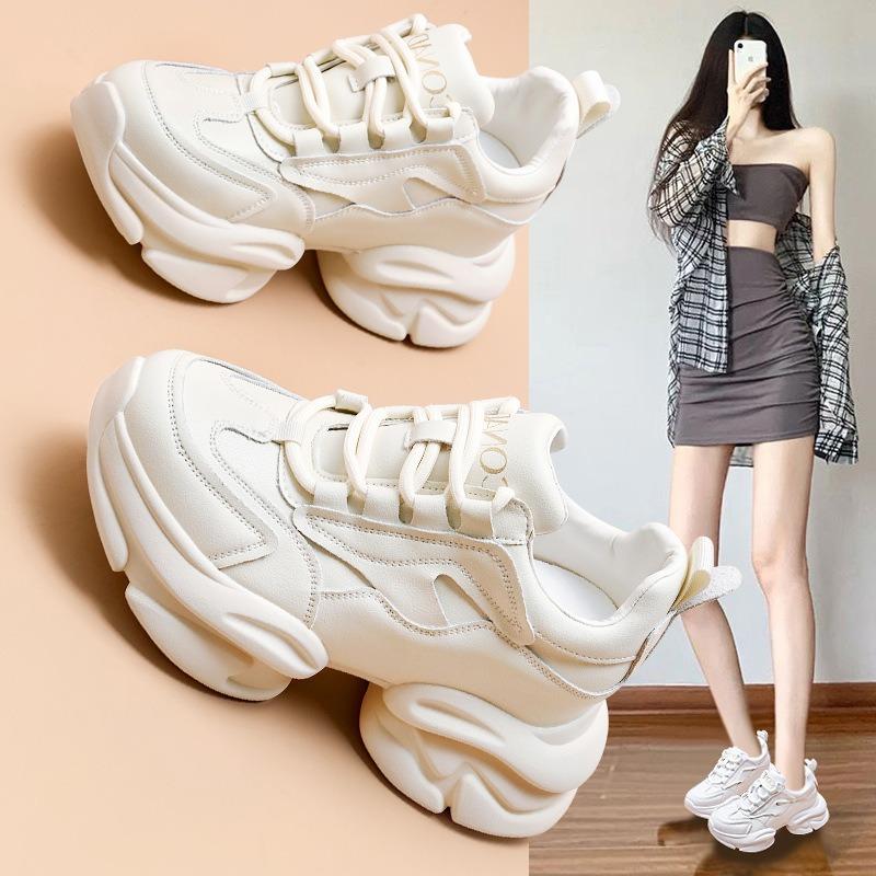 Leather Daddy Shoes Women's Spring Soft Sole Versatile Popular ins Super Fire Student Platform Casual Sports Women's Shoes