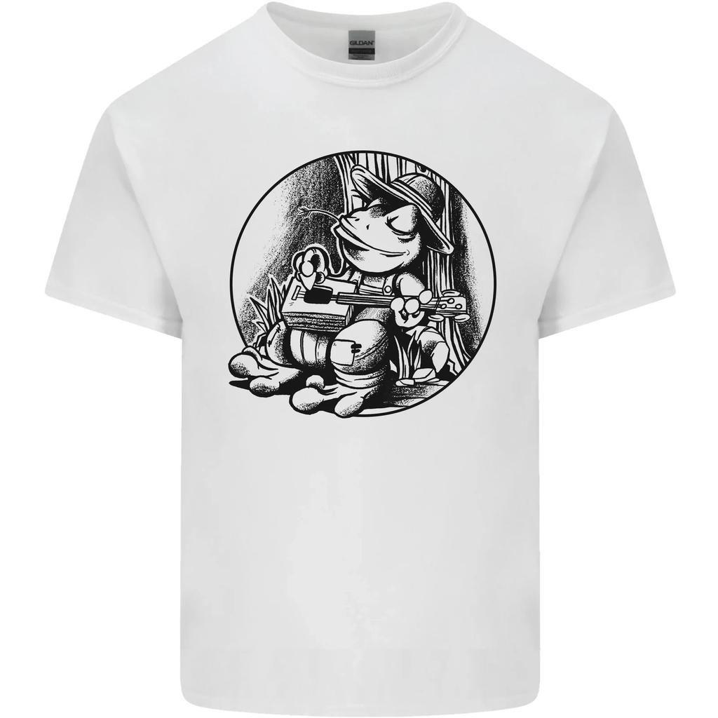 A Chilled Frog Playing the Guitar Guitarist Kids T-Shirt Childrens