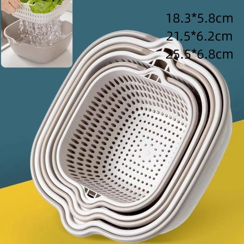 2/6/8Pcs Kitchen Sink Vegetable Drainer Fruit Basket For Fruit Washing Plastic Basin Vegetable Washing Basin Drain Basket Basin