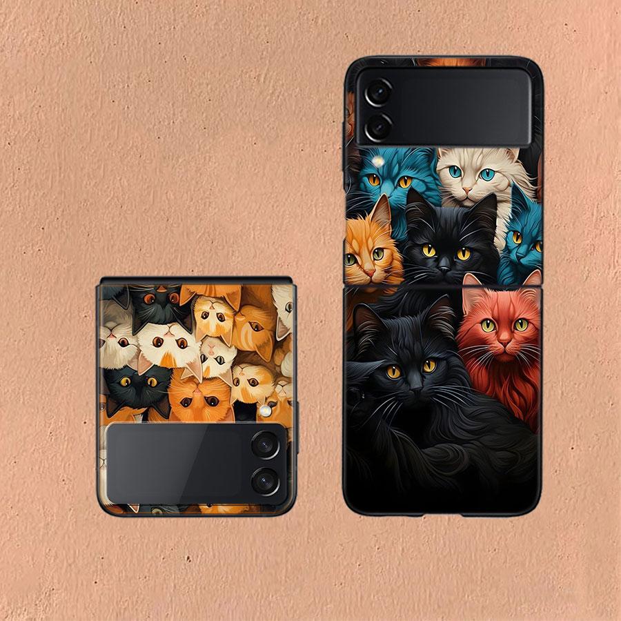 Kindle of Kittens For Samsung Galaxy Z Flip 5 4 3 Case Shockproof Hard Cover Phone Z Flip 6 7 5G Z Flip 5 4 5G TPU PC Hard Coq