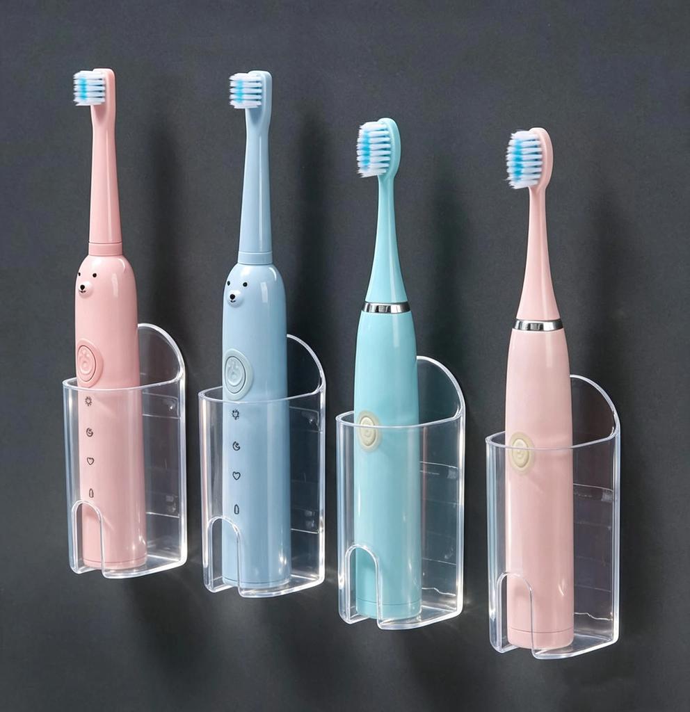 Electric Toothbrush Holder 1Pc Non-Punch Wall Mounted Hanging Rack for Home Shower Organization
