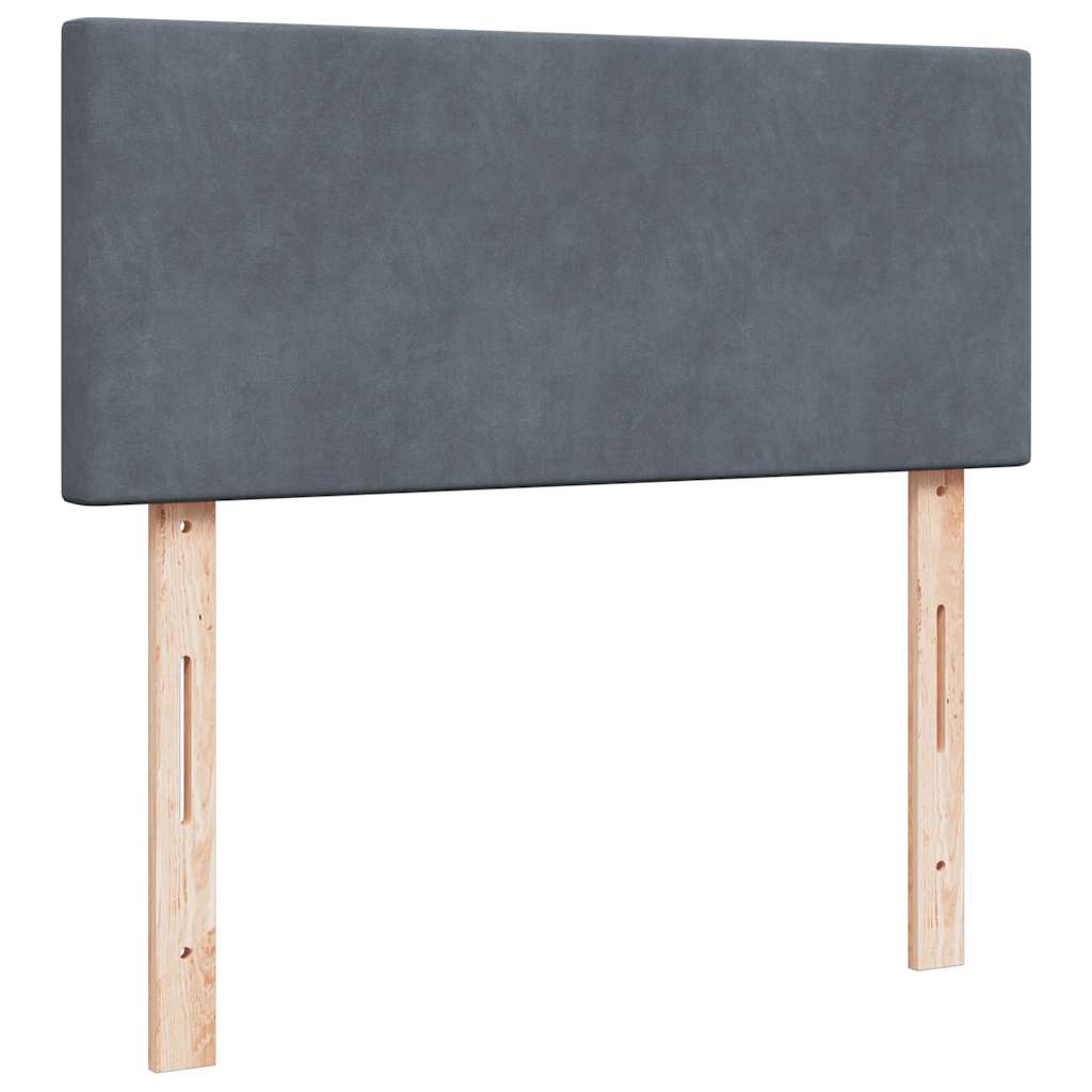 Ottoman Bed with Mattress Dark Grey 120x190 cm Velvet