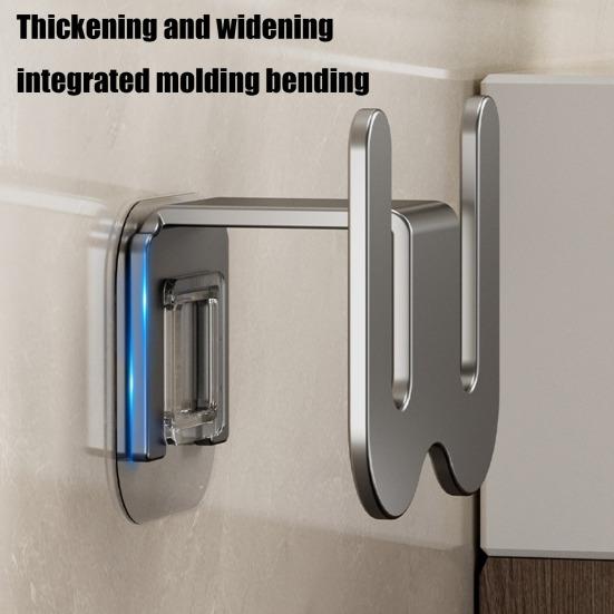 Wall-Mounted Shoe Rack with Drainage Holes Space-Saving Aluminum Hooks for Bathroom Kitchen No-Drill Adhesive Installation Rack for Slippers Towels