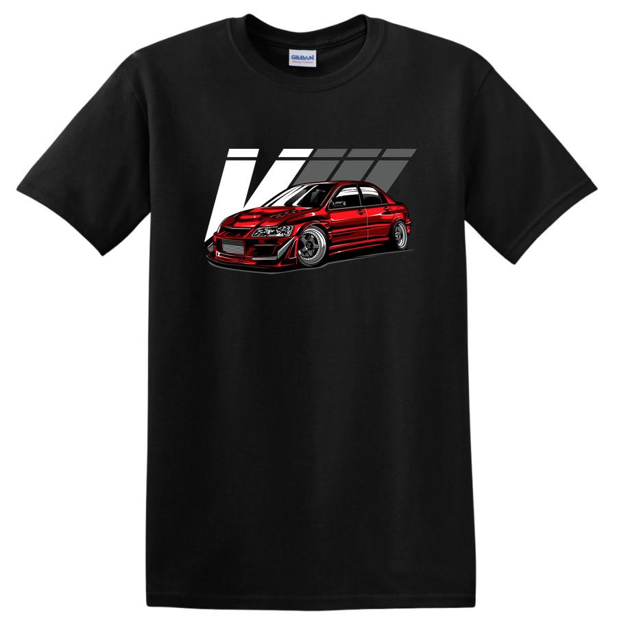 Red Modified Car Graphic T Shirt Cool Race Car Design Tee Apparel Gift