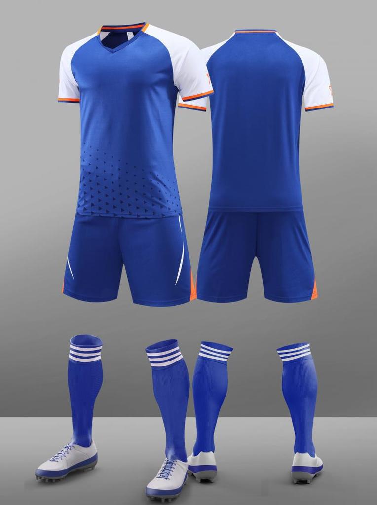Same Football Uniform Set For Boys And Girls, Summer Short-Sleeved Training Uniform, Breathable And Quick-Drying Student Competition Training Uniform