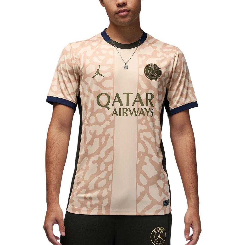 Jordan PSG 2023/24 Stadium Fourth Crew Neck T-Shirt Men Tops Khaki FD6504-201