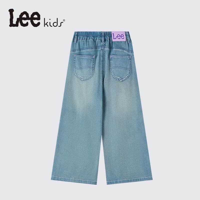 Lee Girls' Lyocell Denim Wide-Leg Pants with Embroidered Logo