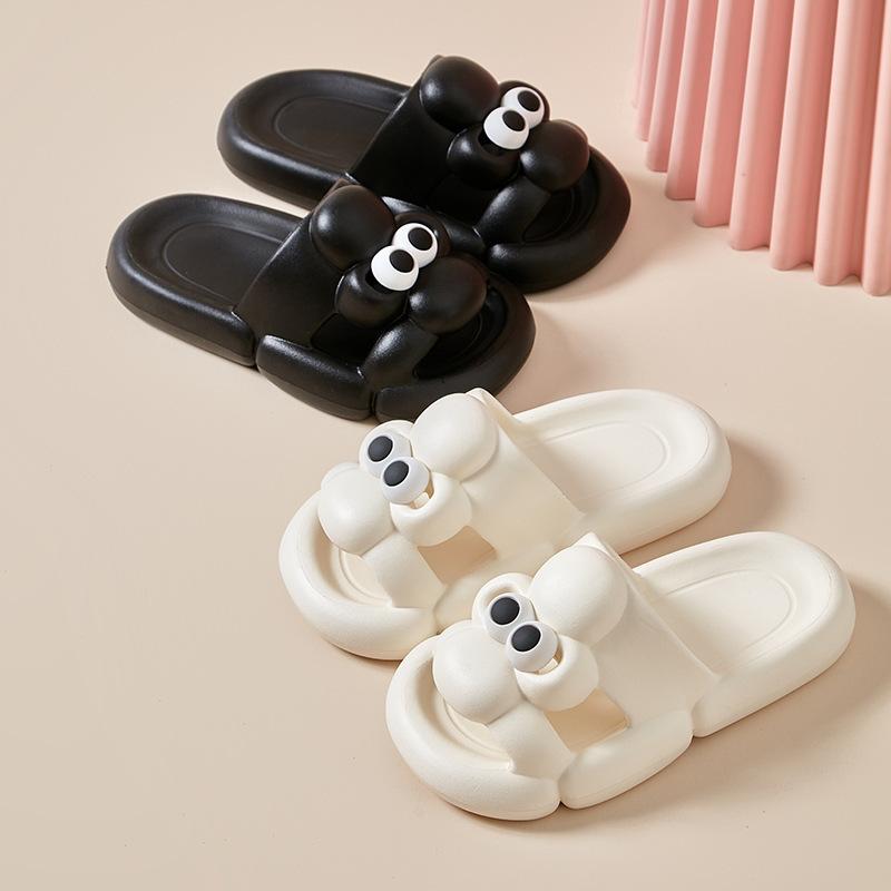 Neue süße Hausschuhe für Paare mit großen Augen für Frauen 2024 Sommer-Outwear süße Cartoon-Hausschuhe EVA weiche Sohle Hausschuhe