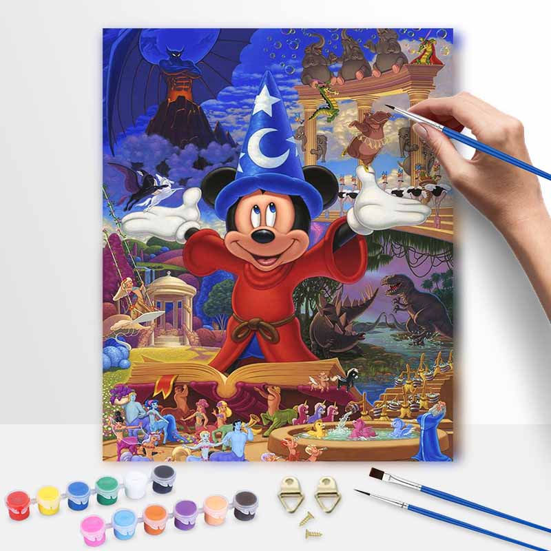 Disney digital oil painting art kit Fantasia Mickey Mouse handmade DIY home decoration gift