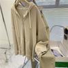 Winter Kapuzenpullover für Damen Neuer Koreanischer Stil Locker Lässig Alleskönner Samt Strickjacke Reißverschluss Jacke