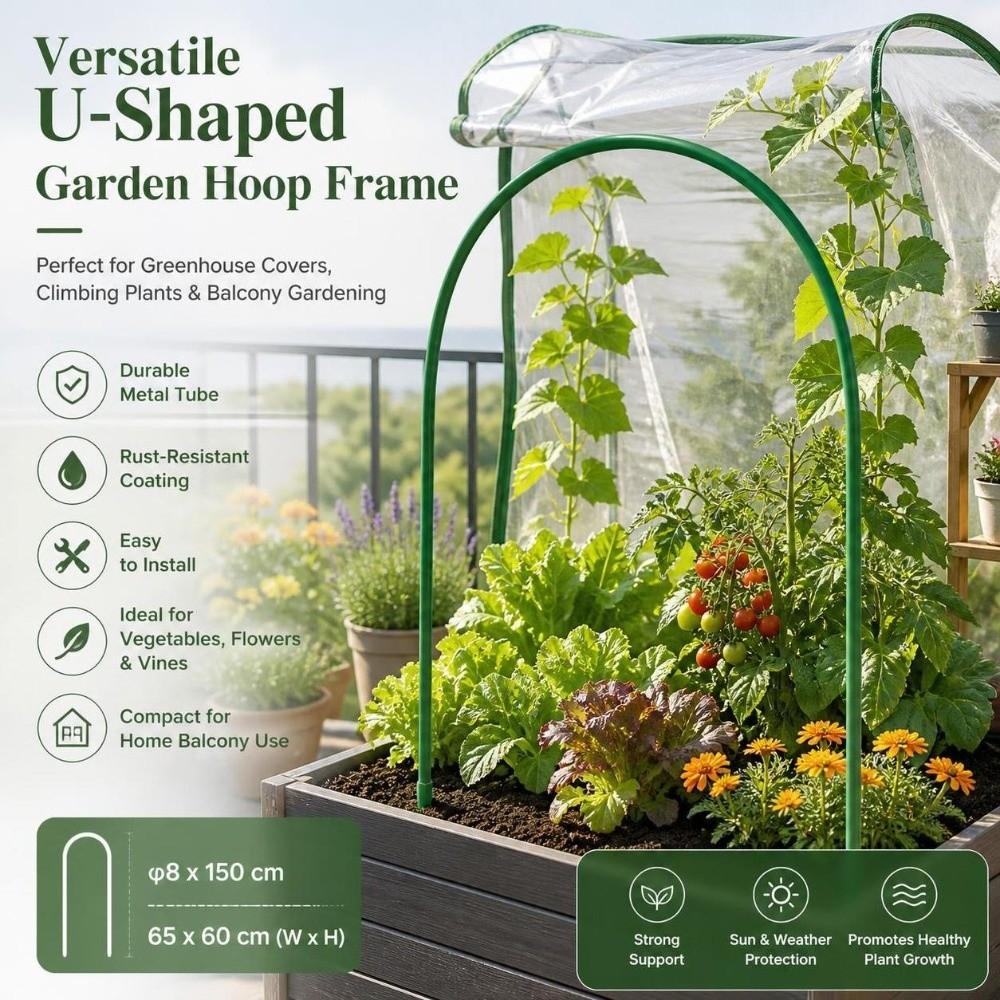Adjustable Greenhouse Hoop Frame Sturdy Garden Planting Shelf  Frost Protection