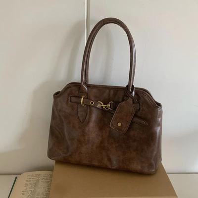 Borse Tote da Spalla da Donna di Grande Capacità Borsa Cartella da Lavoro da Donna in Pelle PU Design Vintage Borse a Mano Femminili per il Pendolarismo Quotidiano Portafoglio