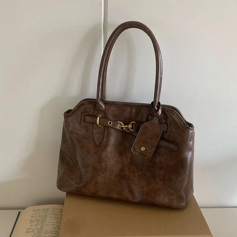 Borse Tote da Spalla da Donna di Grande Capacità Borsa Cartella da Lavoro da Donna in Pelle PU Design Vintage Borse a Mano Femminili per il Pendolarismo Quotidiano Portafoglio