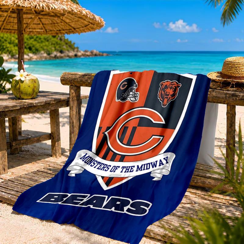 Chicago Bears  Beach Towel, Quick-drying, Easy to Care for, Suitable for Both Fitness and Beach Vacations,Sports Essential