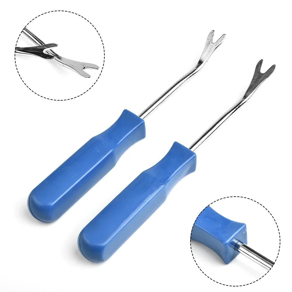 Blue Car Door Trim Panel Fastener Nail Puller Removal Open Pry Tool Clip PlierX2, Ideal for Staples and Trim Panels