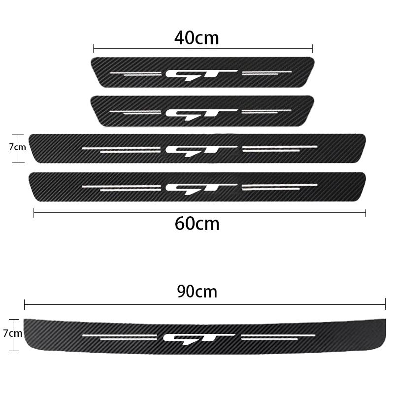 Carbon Fiber Car Door Sill Threshold Anti Scratch Protective Stickers Decals For Kia GT Line Sportage Ceed Picanto K3 K5 Stonic