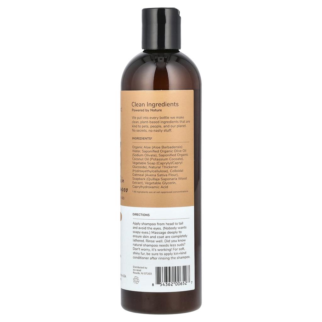Kin+Kind, Sensitive Skin Natural Shampoo, For Dogs & Cats, Fragrance Free, 354 Ml (12 Fl Oz)