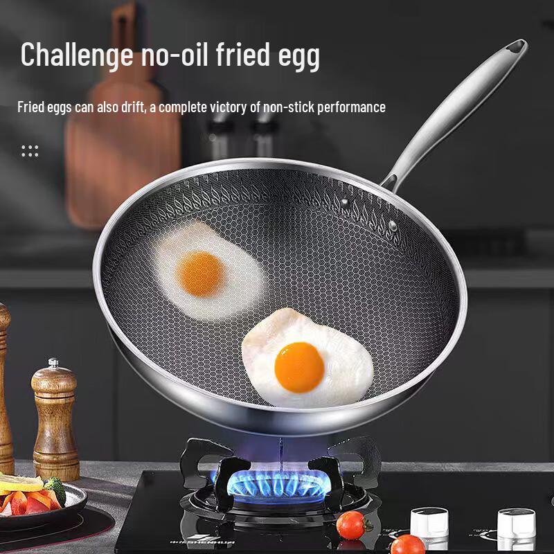 Shangheng 316L Stainless Steel Honeycomb Non-Stick Wok 32cm