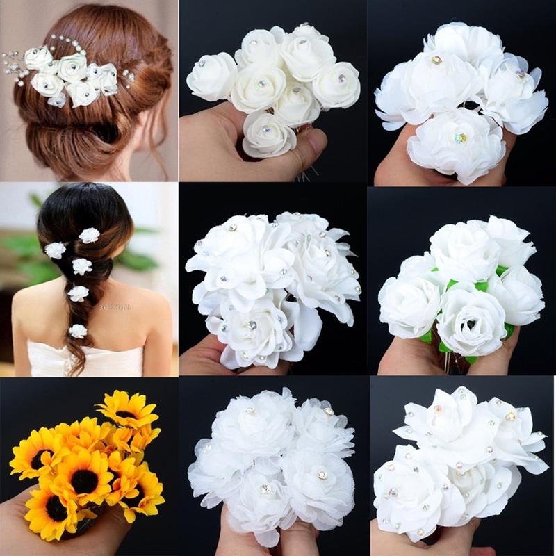 2Pcs Boho Flower Daisy Hair Cuff Clip Headband Hair Pin Accessories