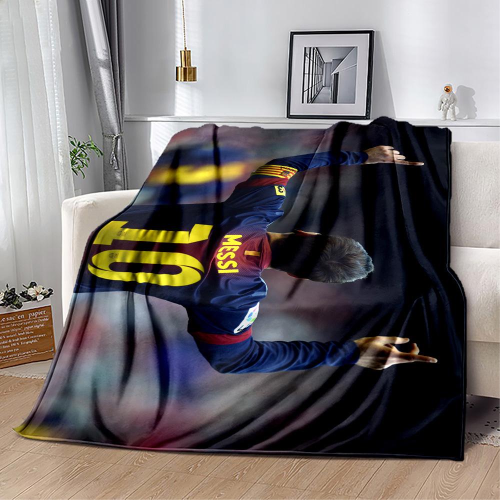 Messi Celebrates Victory Blanket Warmthful Decor Great for Office Chair Picnics Bedding All-Season Use Modern Style