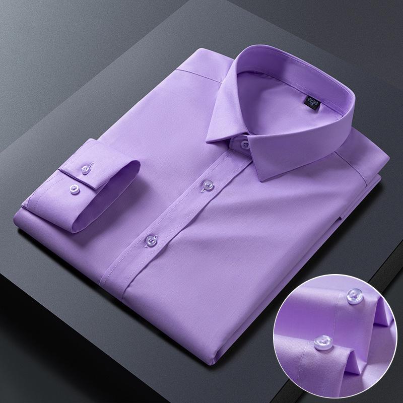 Nové Pánské Košile Proti Vráskám s Dlouhým Rukávem Společenské Košile Pro Slim Fit Camisa Social Business Blůza Bílá Košile S-8XL