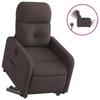Electric Recliner Chair with Rising Function Dark Brown Fabric