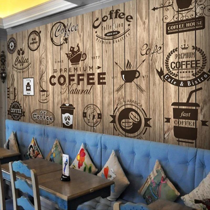 Murale da Parete 3d Retro Nostalgico Carta da Parati Grana Legno Murale Caffè Ristorante Sala da Pranzo Decorazione Carta da Parati
