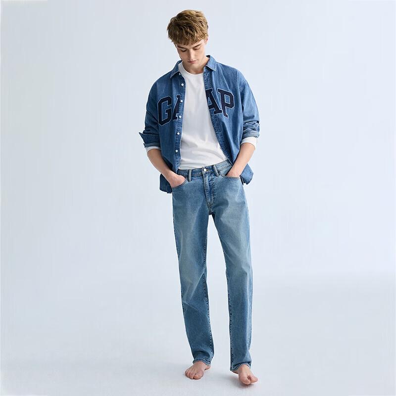 GAP Men's 715734 Straight Washed Denim Jeans