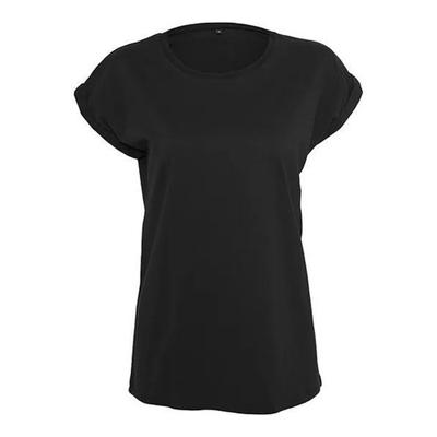 Bauen Sie Ihre Marke Damen/Damen Baumwoll-T-Shirt mit verlängerter Schulter