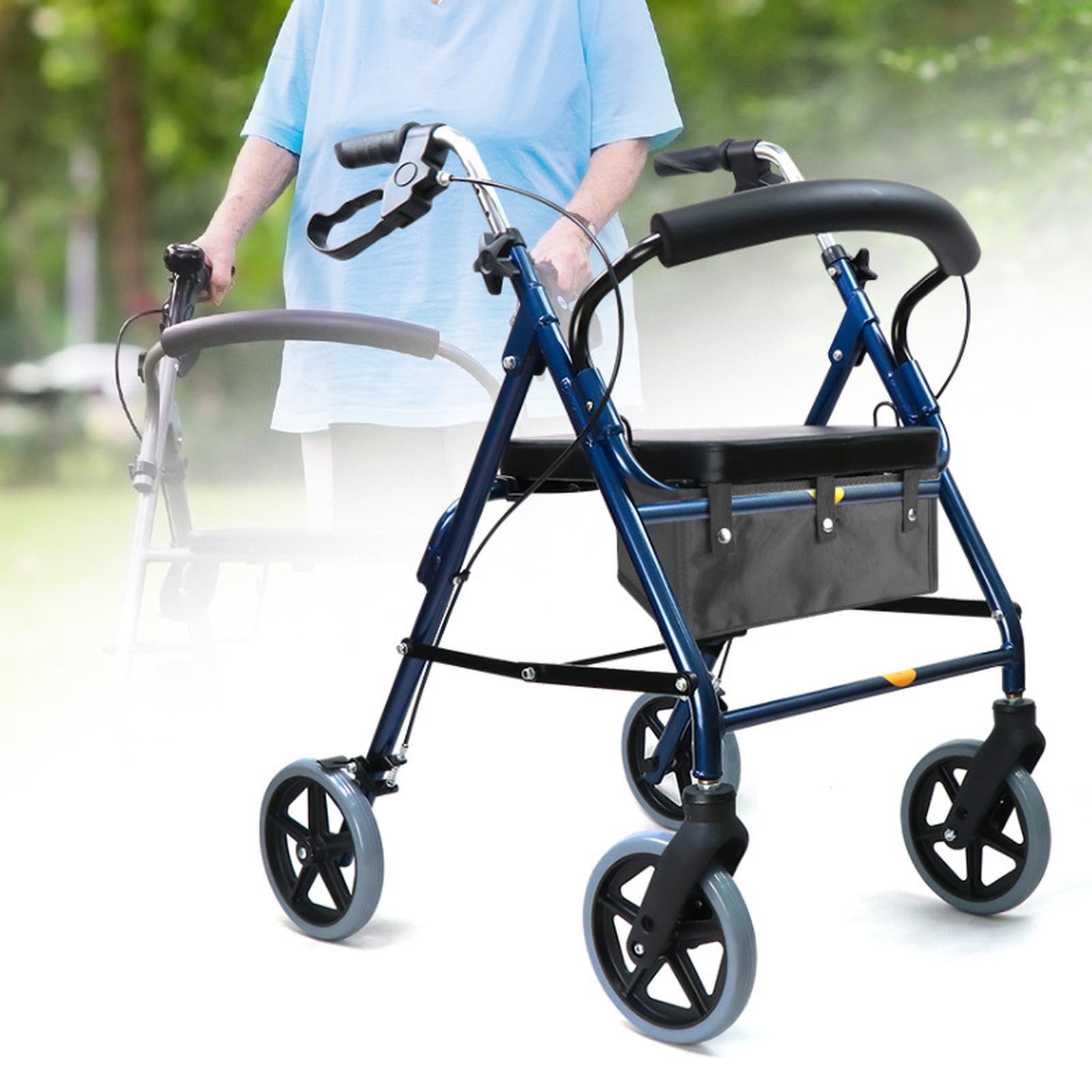 

2/1Pcs Foldable Large Rollator Walker Basket Oxford Cloth Under Seniors Women Men Seat Rollator Bag Basket For 4 Wheel Rollator чёрный