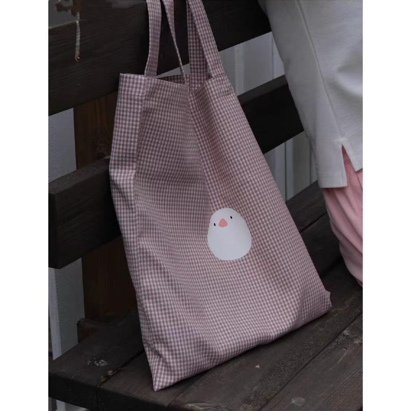 

Simple plaid cloth bag shoulder bag fashion versatile handbag casual tote bag красный