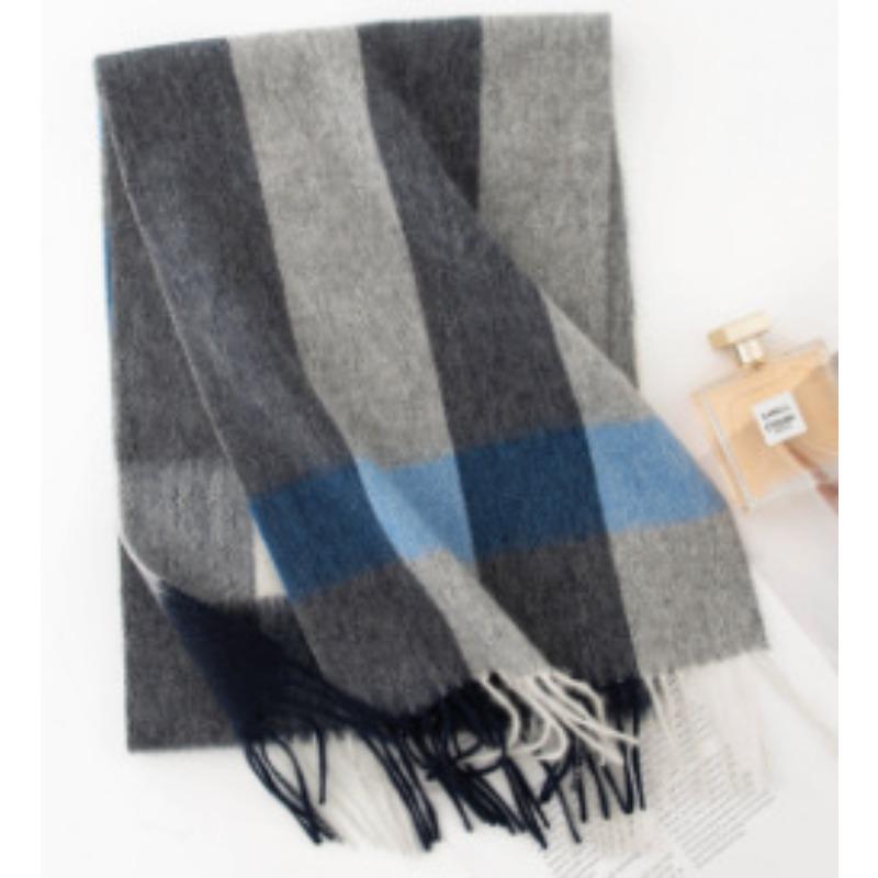 Thickened Autumn and Winter Plaid Wool Scarf Atmosphere Women's Versatile Warm Wool Wool Scarf Comfortable Shawl