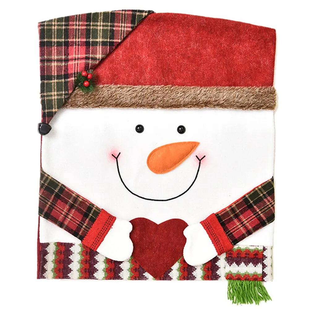 1/6 szt. Pokrowce na krzesła świąteczne Dekoracje stołu świątecznego Pokrowce na krzesła z motywem czapki świątecznej Świąteczny pokrowiec na krzesło do jadalni