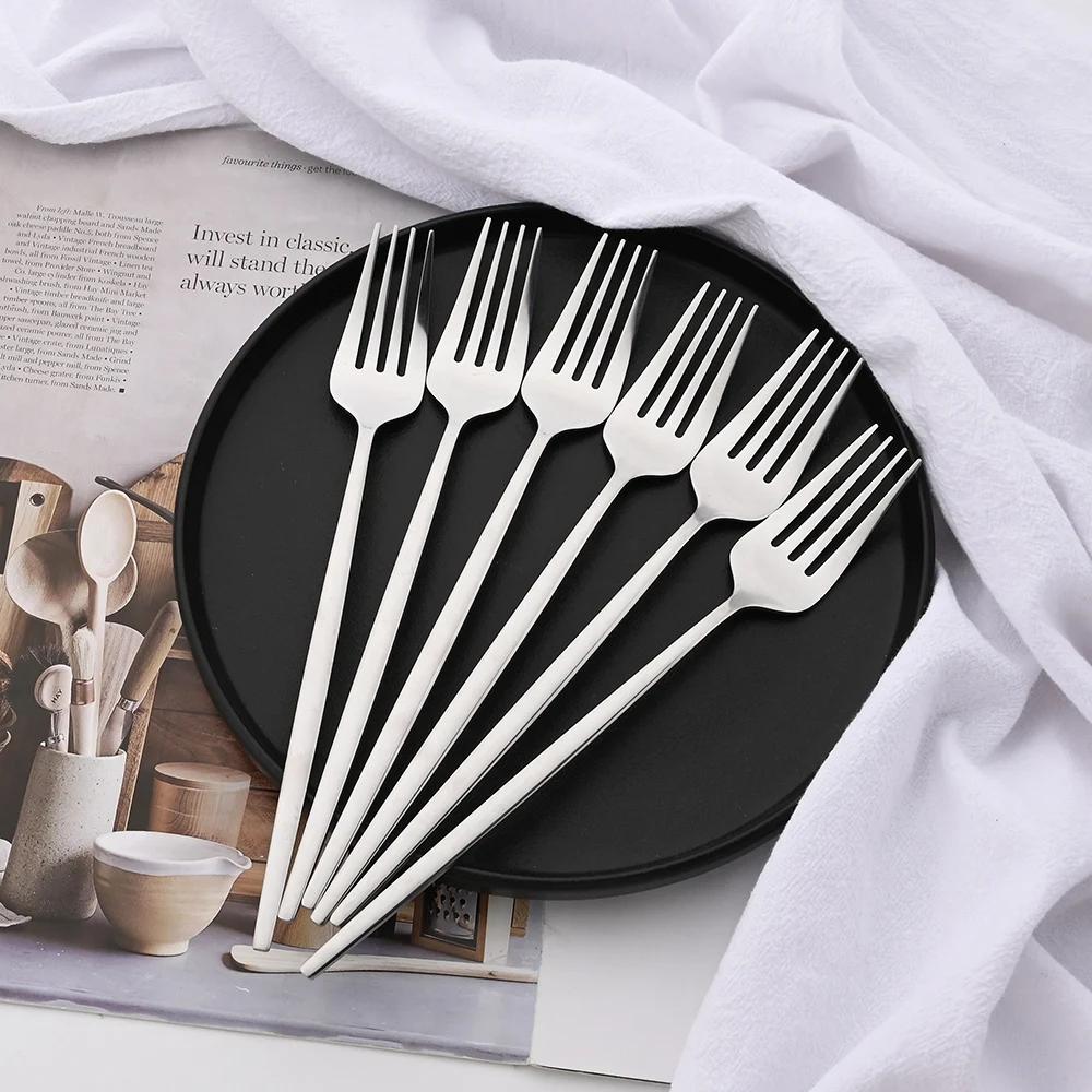 24Pcs Mirror Flatware Set Kitchen Stainless Steel Tableware Set Hotel Dinnerware Set Western Silver Cutlery Set Gift