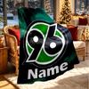 Custom Name Personalized Hannover 96 Football Print Blanket, Home Decor, Bedroom, Sofa, Camping, Couch, Gifts for Birthday Christmas