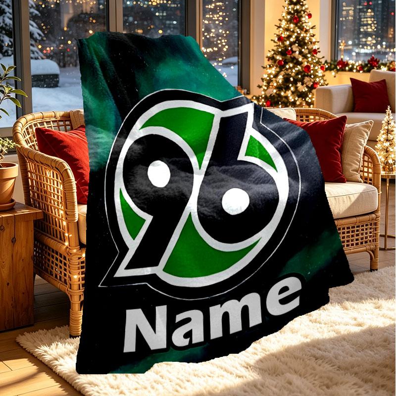 Custom Name Personalized Hannover 96 Football Print Blanket, Home Decor, Bedroom, Sofa, Camping, Couch, Gifts for Birthday Christmas